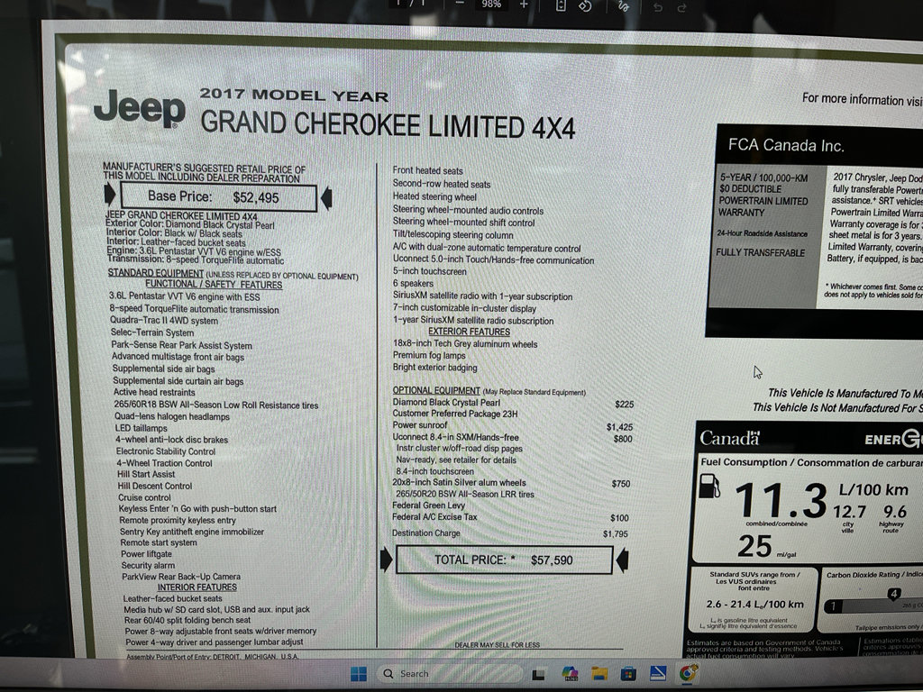 Used 2017 Jeep Grand Cherokee Limited AWD/4WD image 22