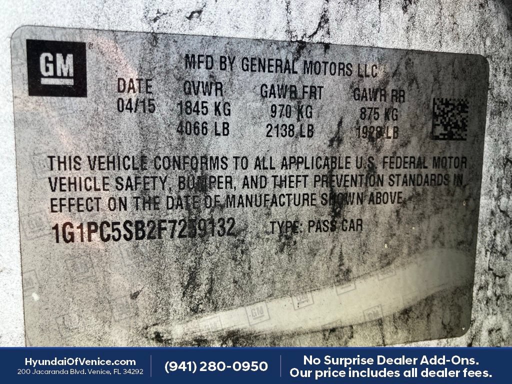 Used 2015 Chevrolet Cruze LT FWD image 11