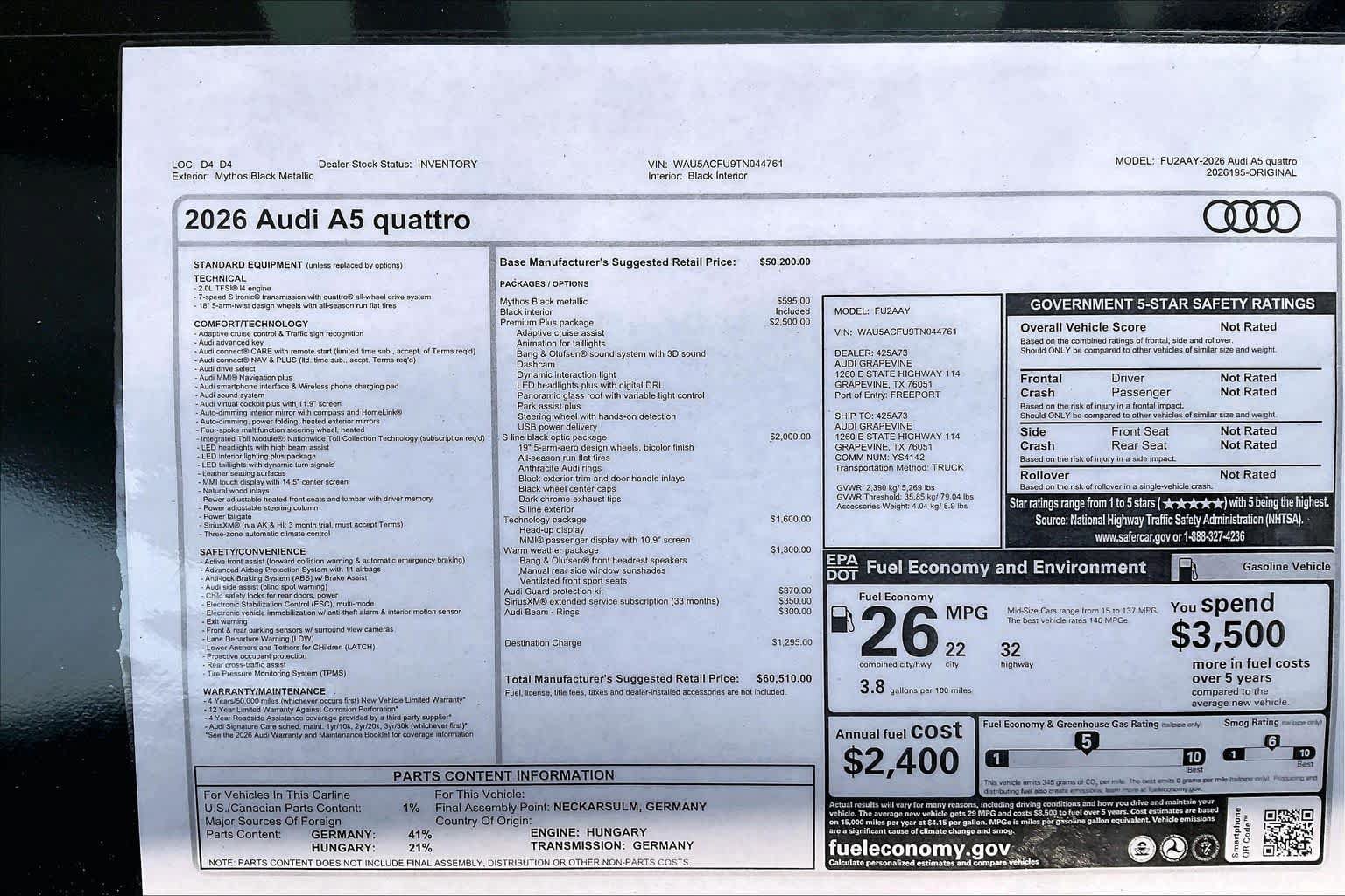 New 2026 Audi A5 Premium Plus w/ Premium Plus Package AWD/4WD image 19