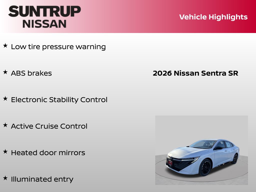 Certified 2026 Nissan Sentra SR w/ SR All Weather Package FWD image 16