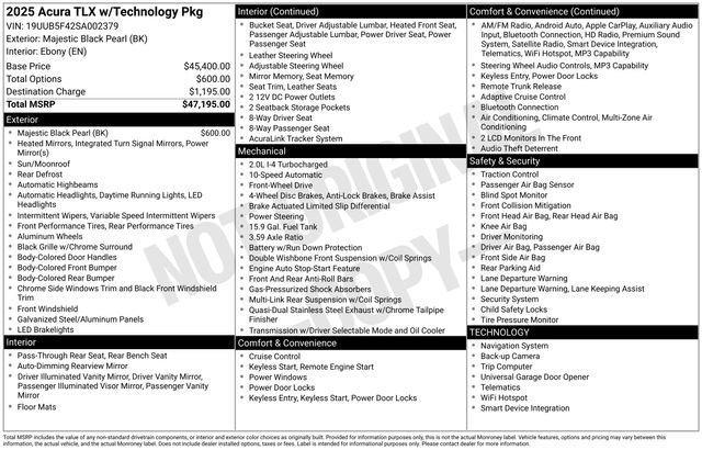 Certified 2025 Acura TLX w/ Technology Package image 24