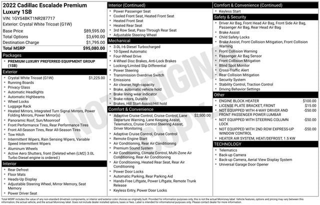 Certified 2022 Cadillac Escalade Premium Luxury AWD/4WD image 34