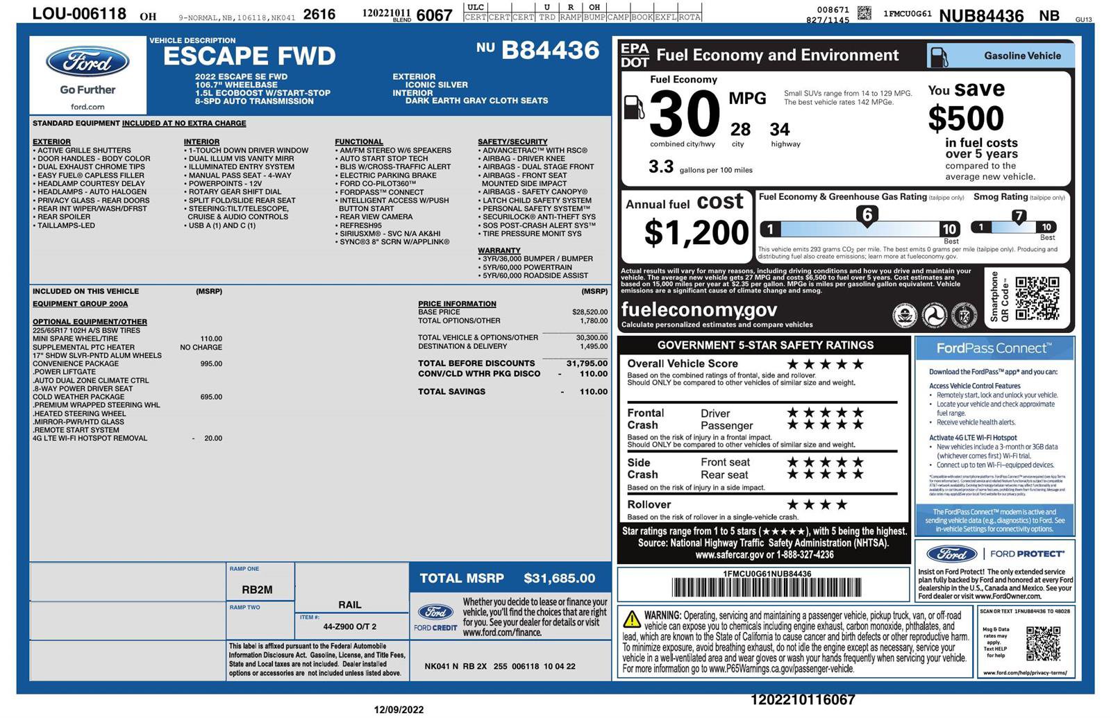 Used 2022 Ford Escape SE w/ Convenience Package image 4