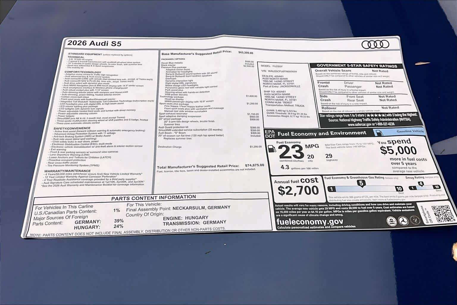 New 2026 Audi S5 Premium Plus w/ Premium Plus Package AWD/4WD image 19