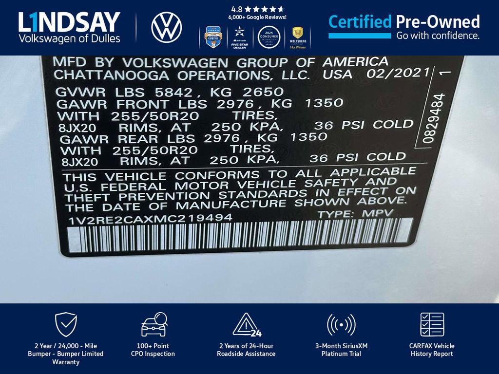 Certified 2021 Volkswagen Atlas Cross Sport SE w/ Panoramic Sunroof Package image 26