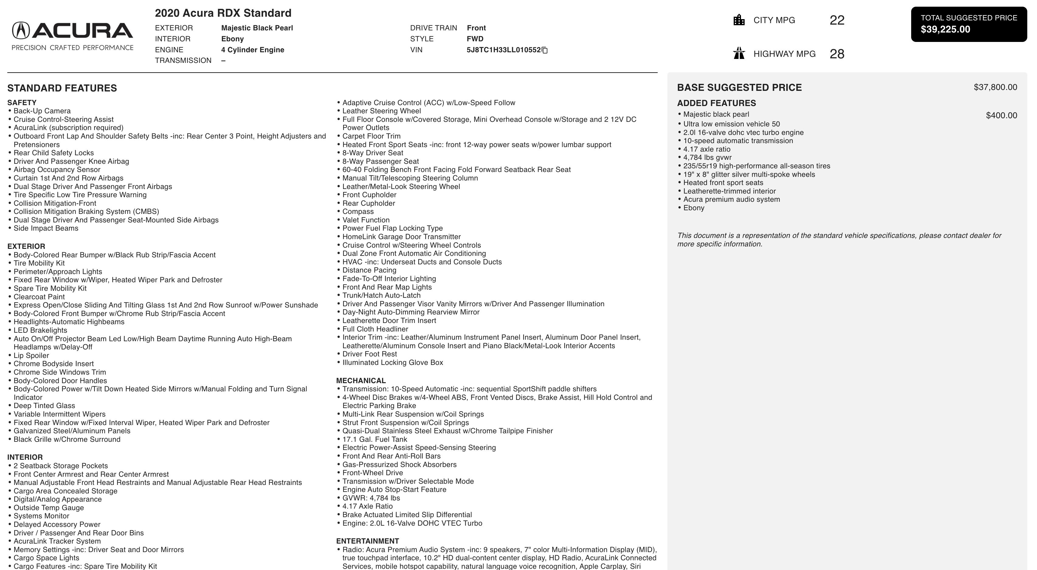 Used 2020 Acura RDX FWD image 3