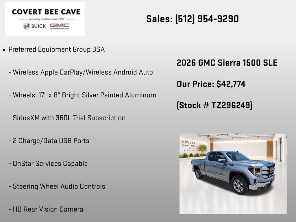 New 2026 GMC Sierra 1500 SLE w/ Preferred Package RWD image 19