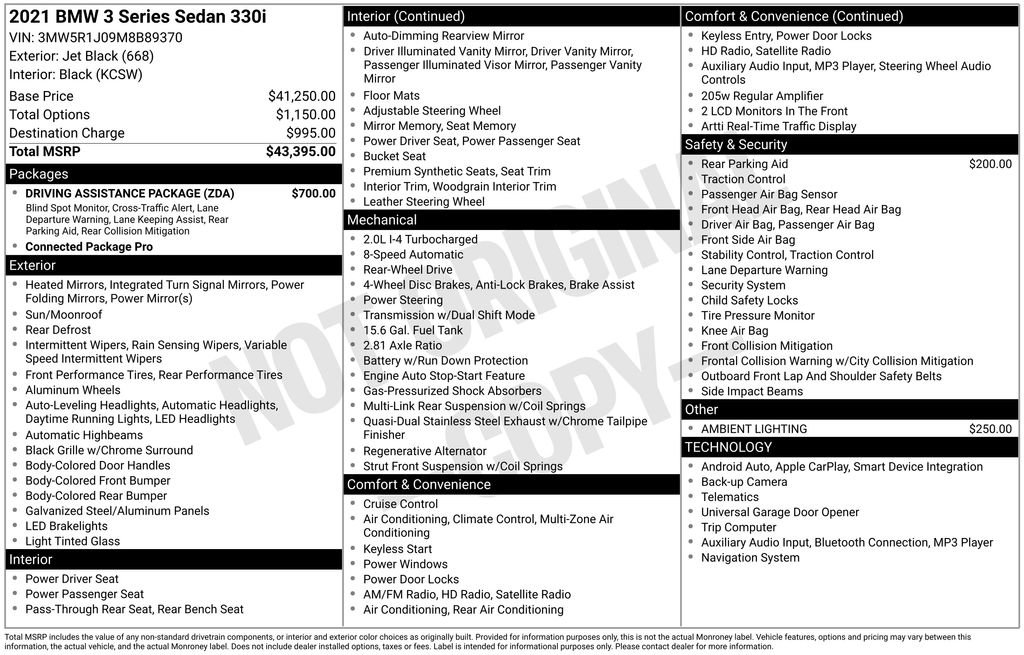 Used 2021 BMW 330i Sedan w/ Driving Assistance Package image 3