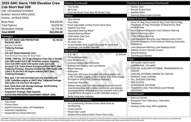 New 2026 GMC Sierra 1500 Elevation AWD/4WD image 36