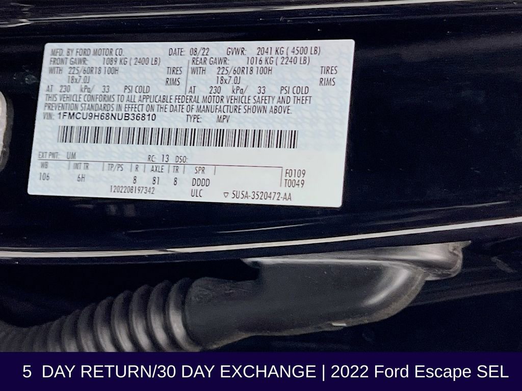 Used 2022 Ford Escape SEL image 38
