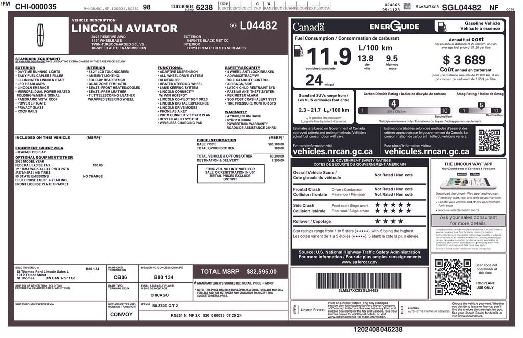 Certified 2025 Lincoln Aviator Reserve AWD/4WD image 3
