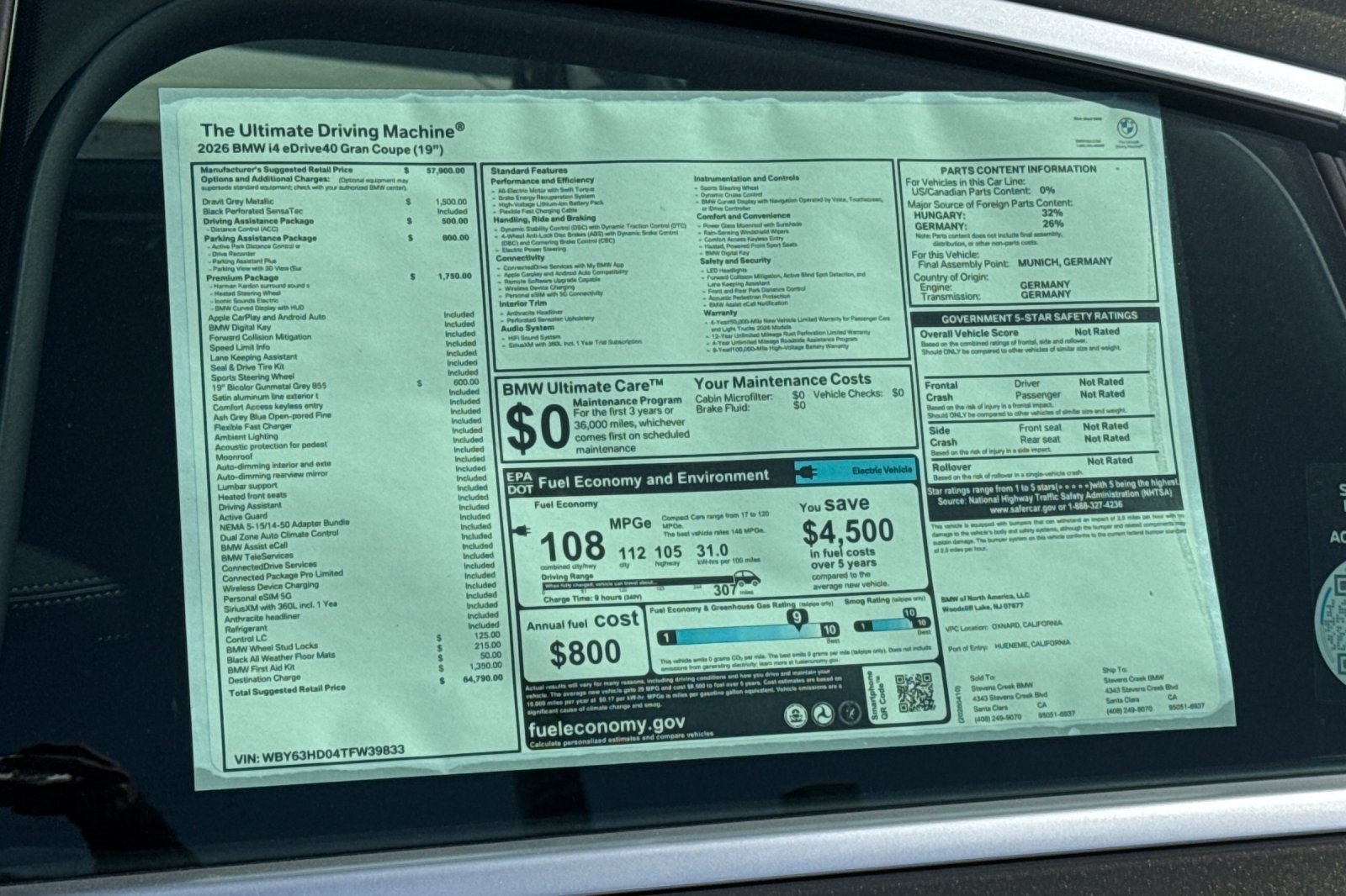 Used 2026 BMW i4 eDrive40 w/ Premium Package RWD image 29