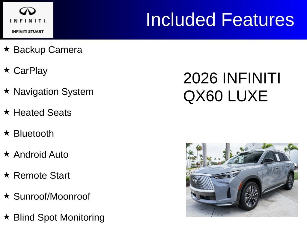 Certified 2026 INFINITI QX60 Luxe w/ Cargo Package image 3