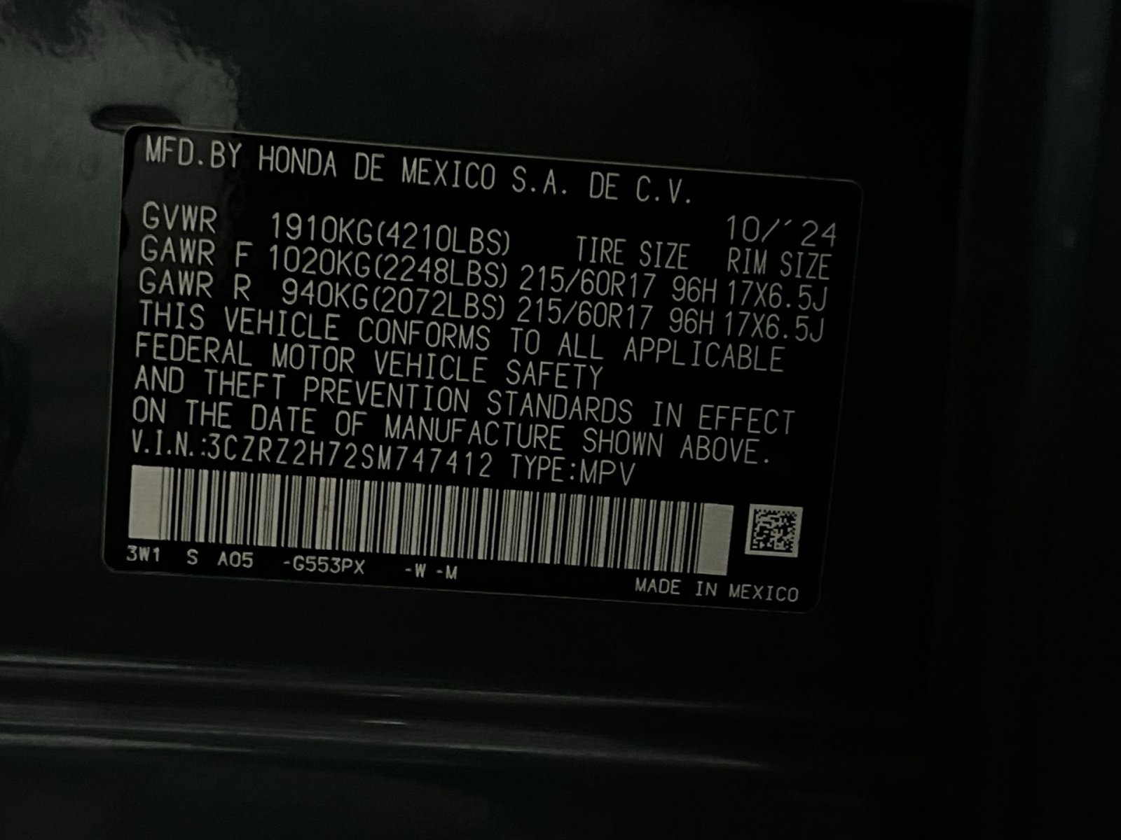Used 2025 Honda HR-V EX-L image 34