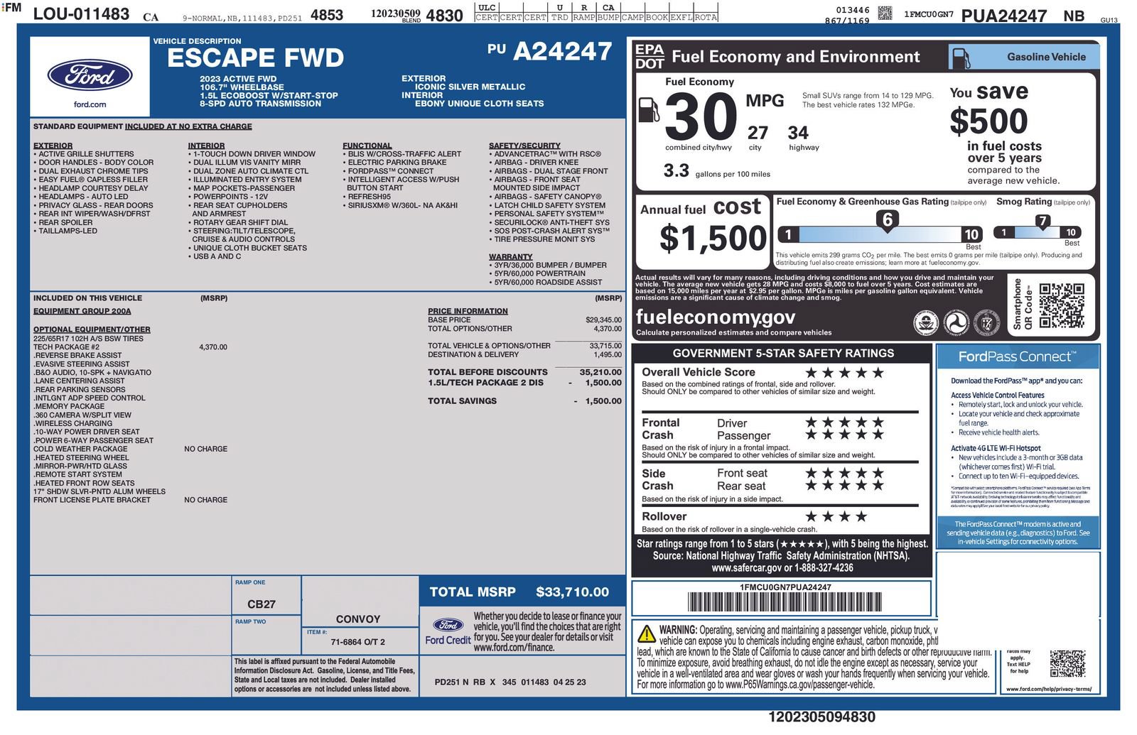 Certified 2023 Ford Escape Active w/ Tech Pack #2 FWD image 15