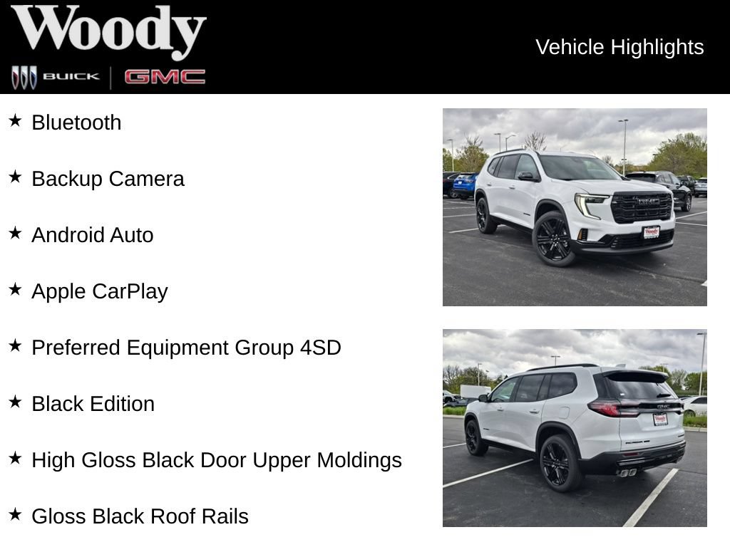New 2026 GMC Acadia Elevation w/ Black Edition AWD/4WD image 3
