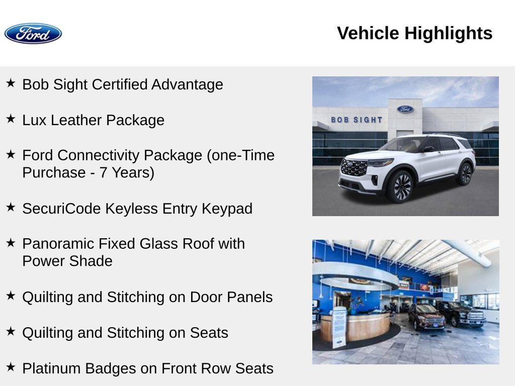 New 2026 Ford Explorer Platinum w/ LUX Leather Package AWD/4WD image 2
