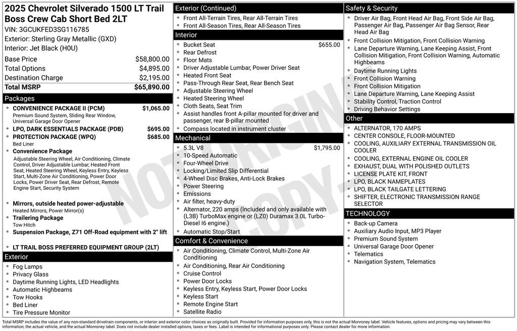 Certified 2025 Chevrolet Silverado 1500 LT Trail Boss w/ Convenience Package II image 11