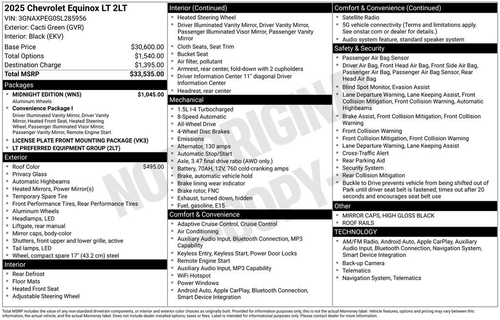 Used 2025 Chevrolet Equinox LT w/ Midnight Edition AWD/4WD image 8