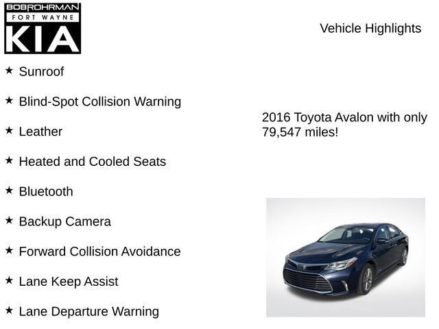 Used 2016 Toyota Avalon Limited w/ Toyota Safety Sense Package FWD image 7