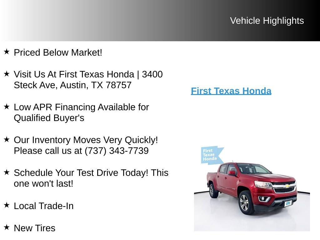 Used 2018 Chevrolet Colorado LT w/ LT Convenience Package RWD image 10
