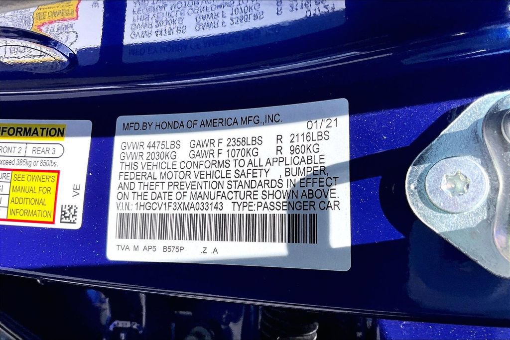 Certified 2021 Honda Accord Sport image 14