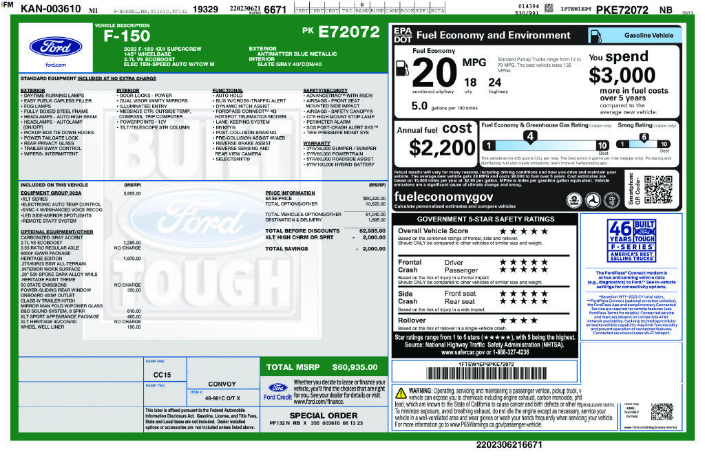 Used 2023 Ford F150 XLT w/ Equipment Group 302A High AWD/4WD image 12