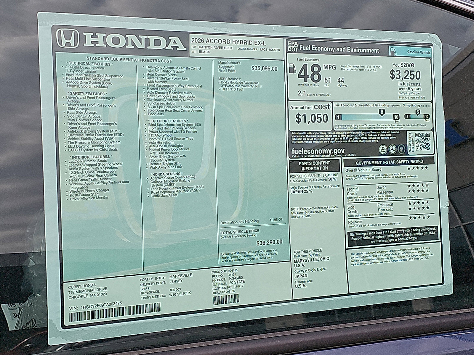 New 2026 Honda Accord EX-L image 11