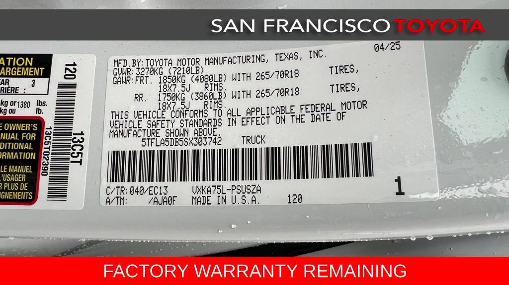 Certified 2025 Toyota Tundra SR5 w/ SR5 Premium Package image 40