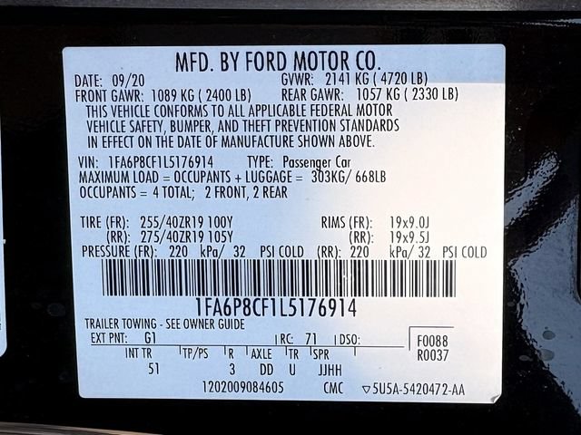 Used 2020 Ford Mustang GT Premium w/ GT Performance Package RWD image 33