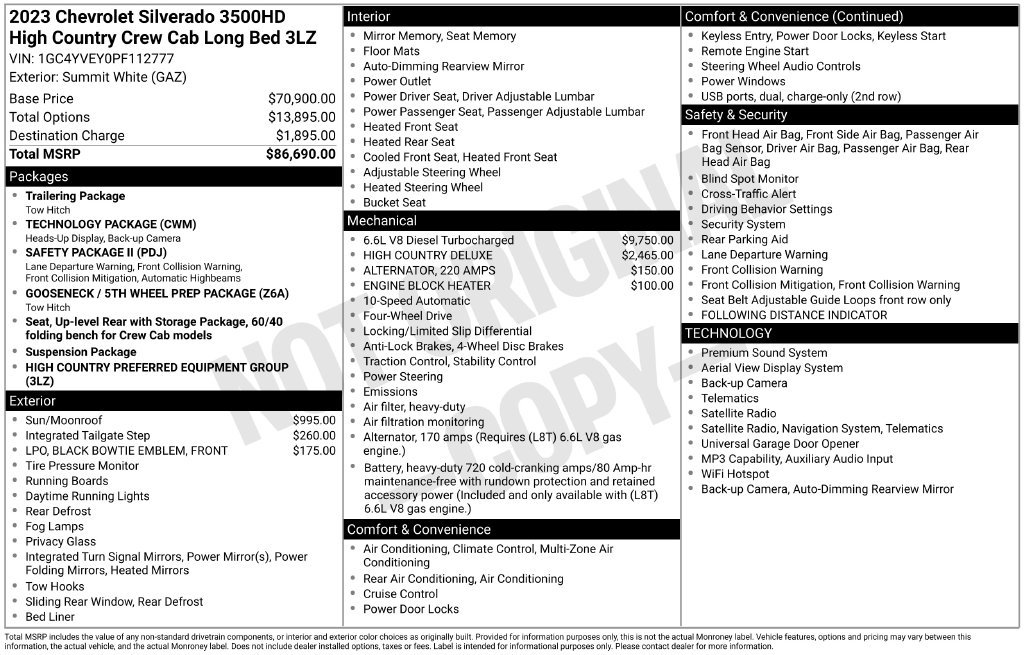 Used 2023 Chevrolet Silverado 3500 High Country AWD/4WD image 3