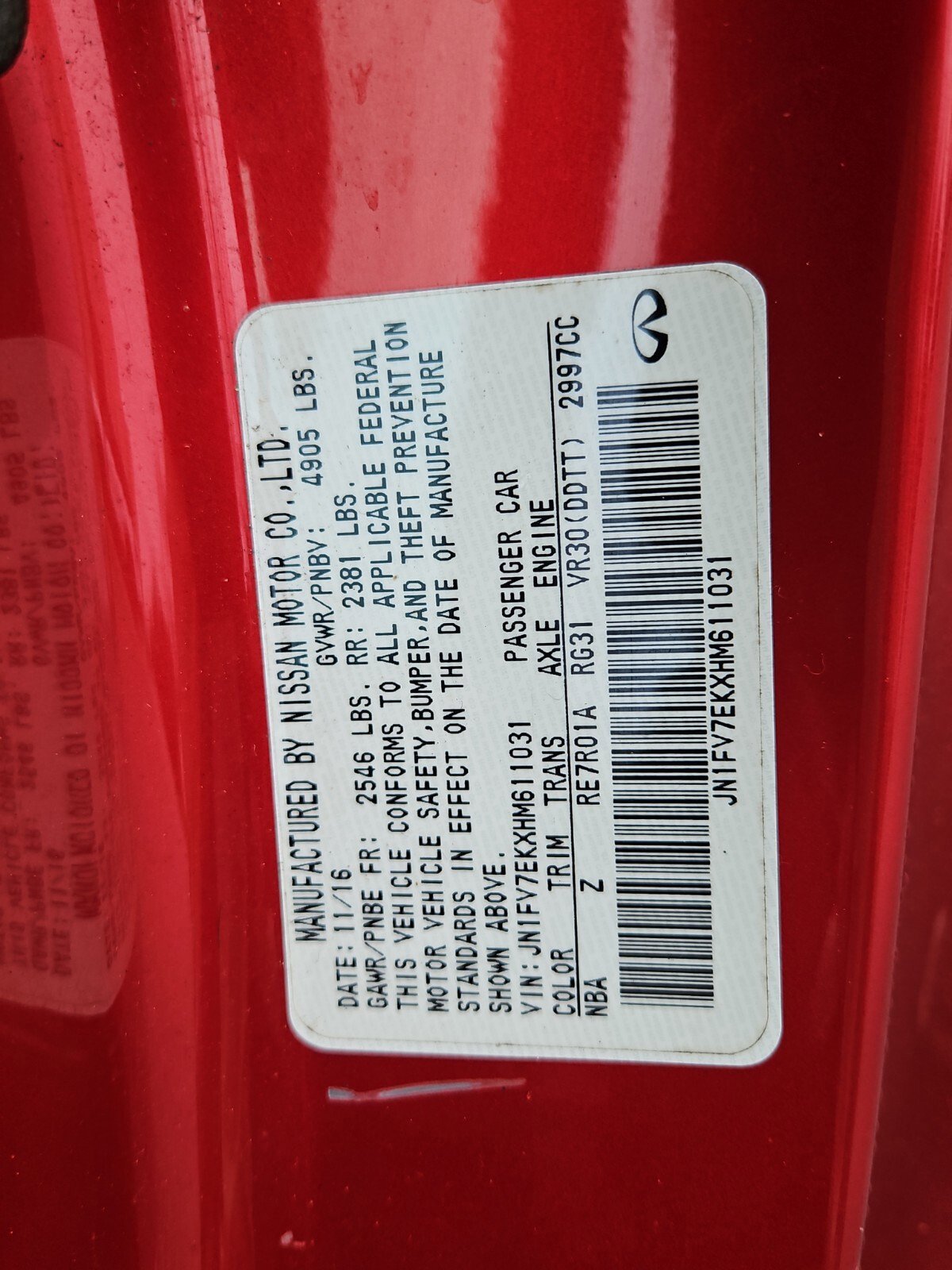 Used 2017 INFINITI Q60 Red Sport 400 image 31