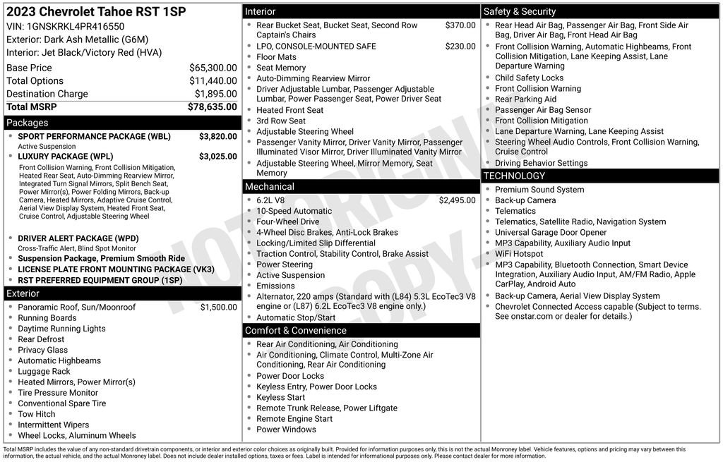 Used 2023 Chevrolet Tahoe RST w/ Sport Performance Package AWD/4WD image 3