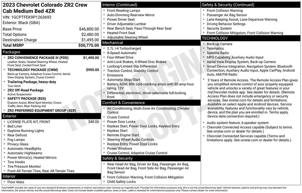 Used 2023 Chevrolet Colorado ZR2 w/ ZR2 Convenience Package III AWD/4WD image 9