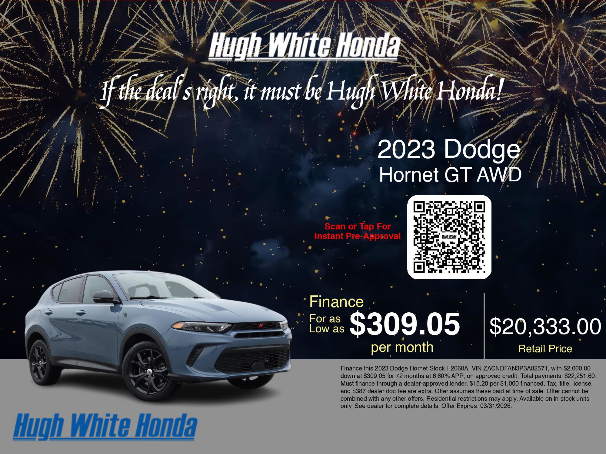 Used 2023 Dodge Hornet GT w/ GT Blacktop Package image 3