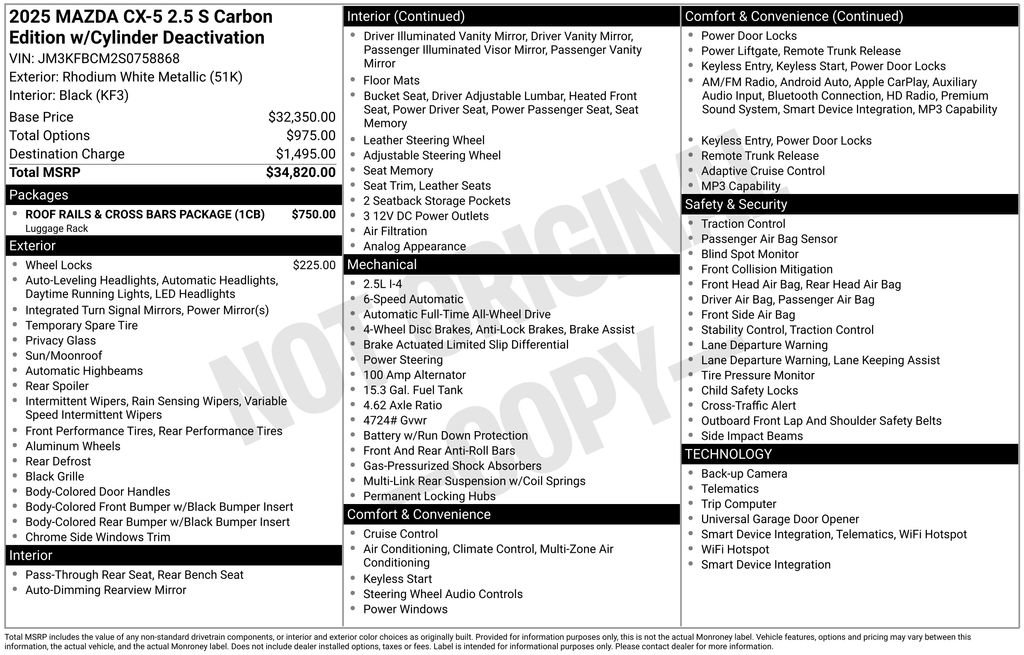 New 2025 MAZDA CX-5 Carbon Edition image 6