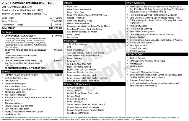 Used 2025 Chevrolet TrailBlazer RS w/ Convenience Package FWD image 15