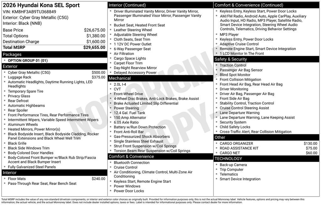 Certified 2026 Hyundai Kona SEL Sport image 27