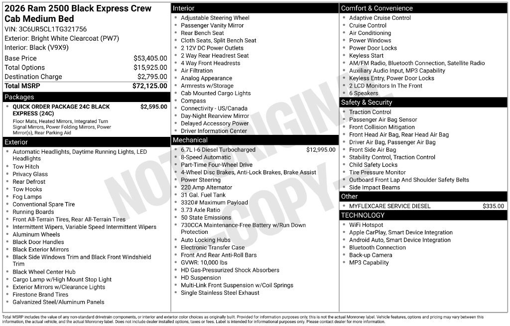 New 2026 RAM 2500 Tradesman AWD/4WD image 5