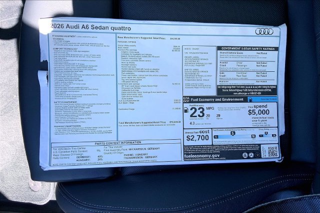 New 2026 Audi A6 Premium Plus AWD/4WD image 12