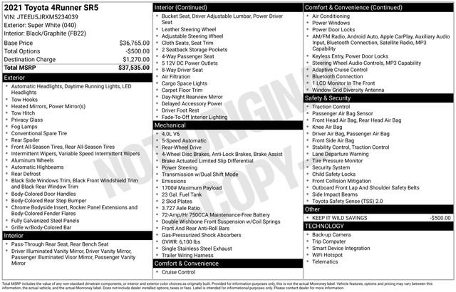 Used 2021 Toyota 4Runner SR5 RWD image 13