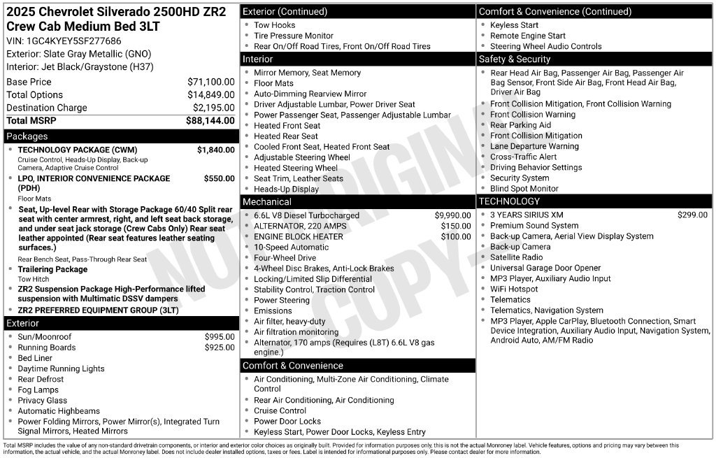 Used 2025 Chevrolet Silverado 2500 ZR2 w/ Technology Package AWD/4WD image 32