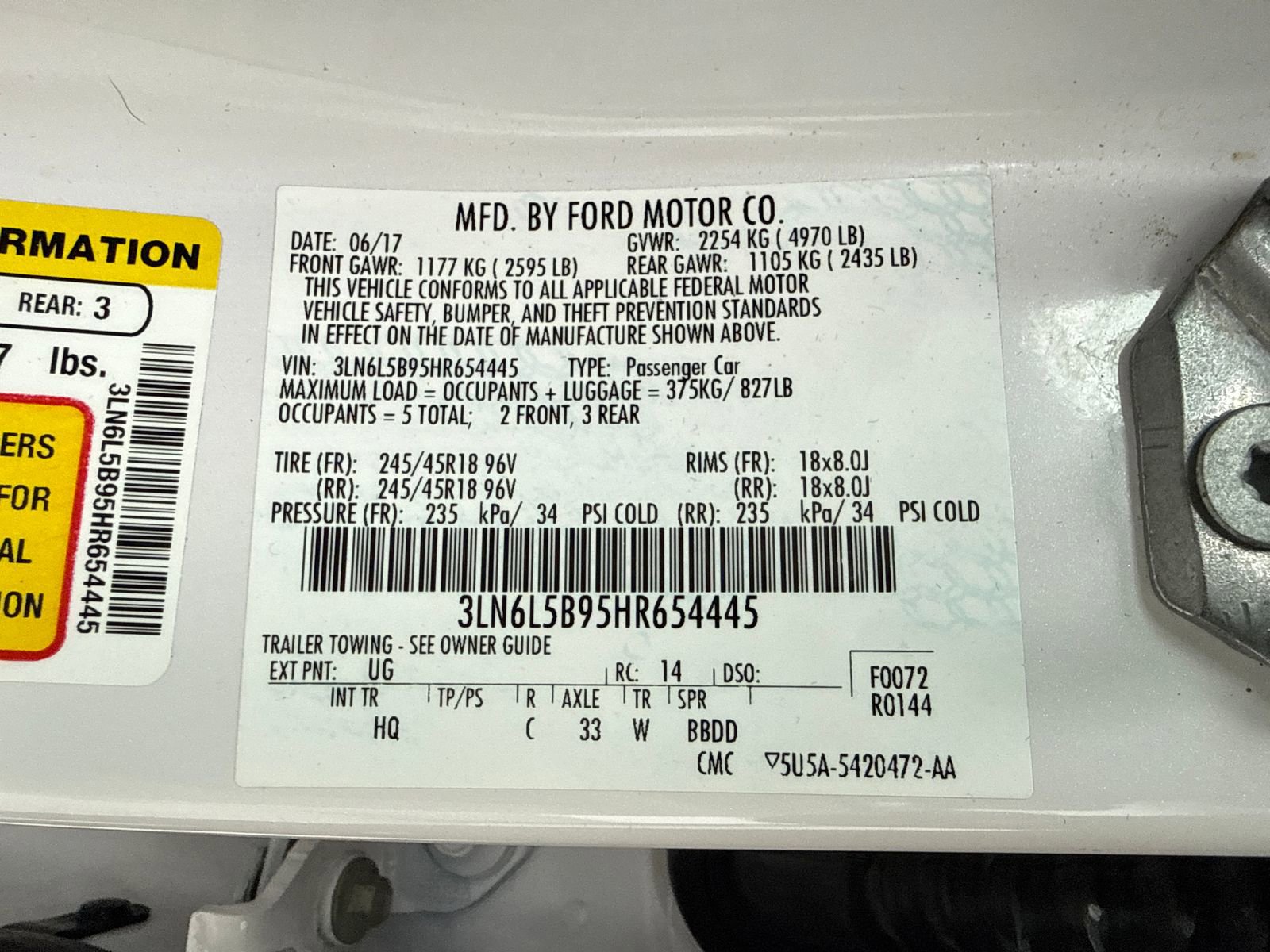 Used 2017 Lincoln MKZ Premiere AWD/4WD image 54