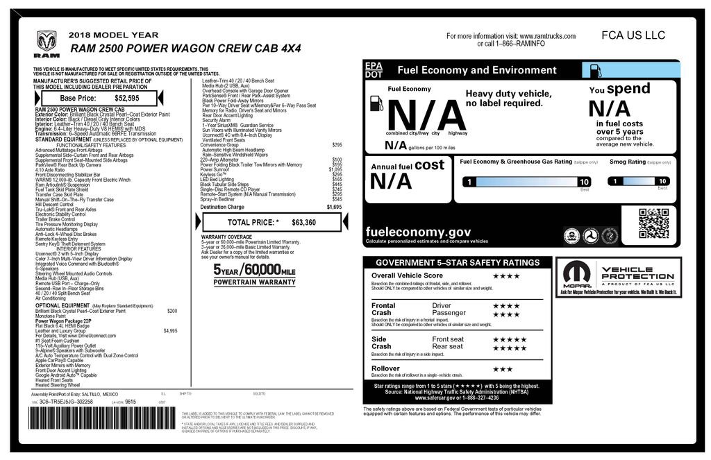 Used 2018 RAM 2500 Power Wagon w/ Leather & Luxury Group AWD/4WD image 2