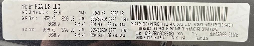 Used 2016 Jeep Grand Cherokee Limited w/ Trailer Tow Group IV AWD/4WD image 62