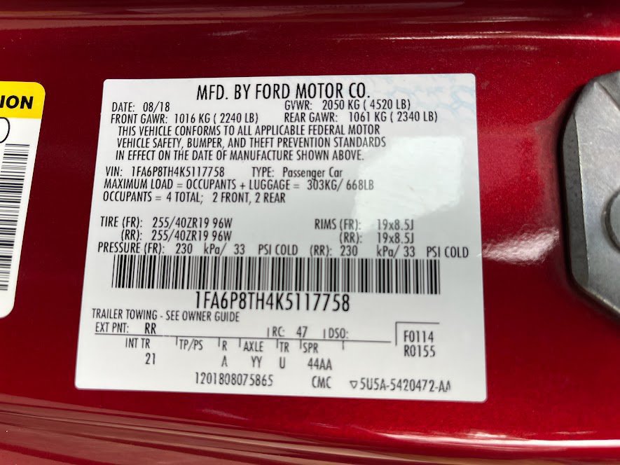 Used 2019 Ford Mustang Coupe w/ Black Accent Package RWD image 6