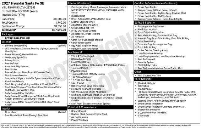 New 2027 Hyundai Santa Fe SE FWD image 4