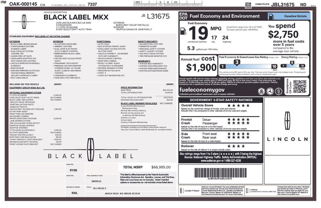 Used 2018 Lincoln MKX Black Label w/ Driver Assistance Package image 4