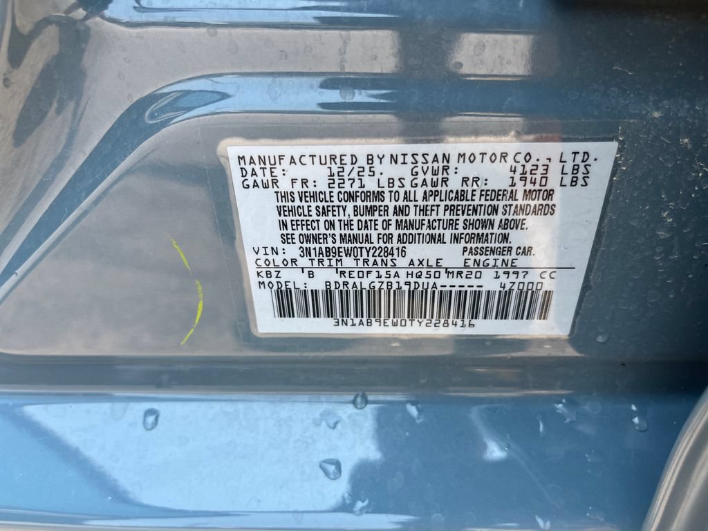 Certified 2026 Nissan Sentra SL w/ Floor Mat Package FWD image 30