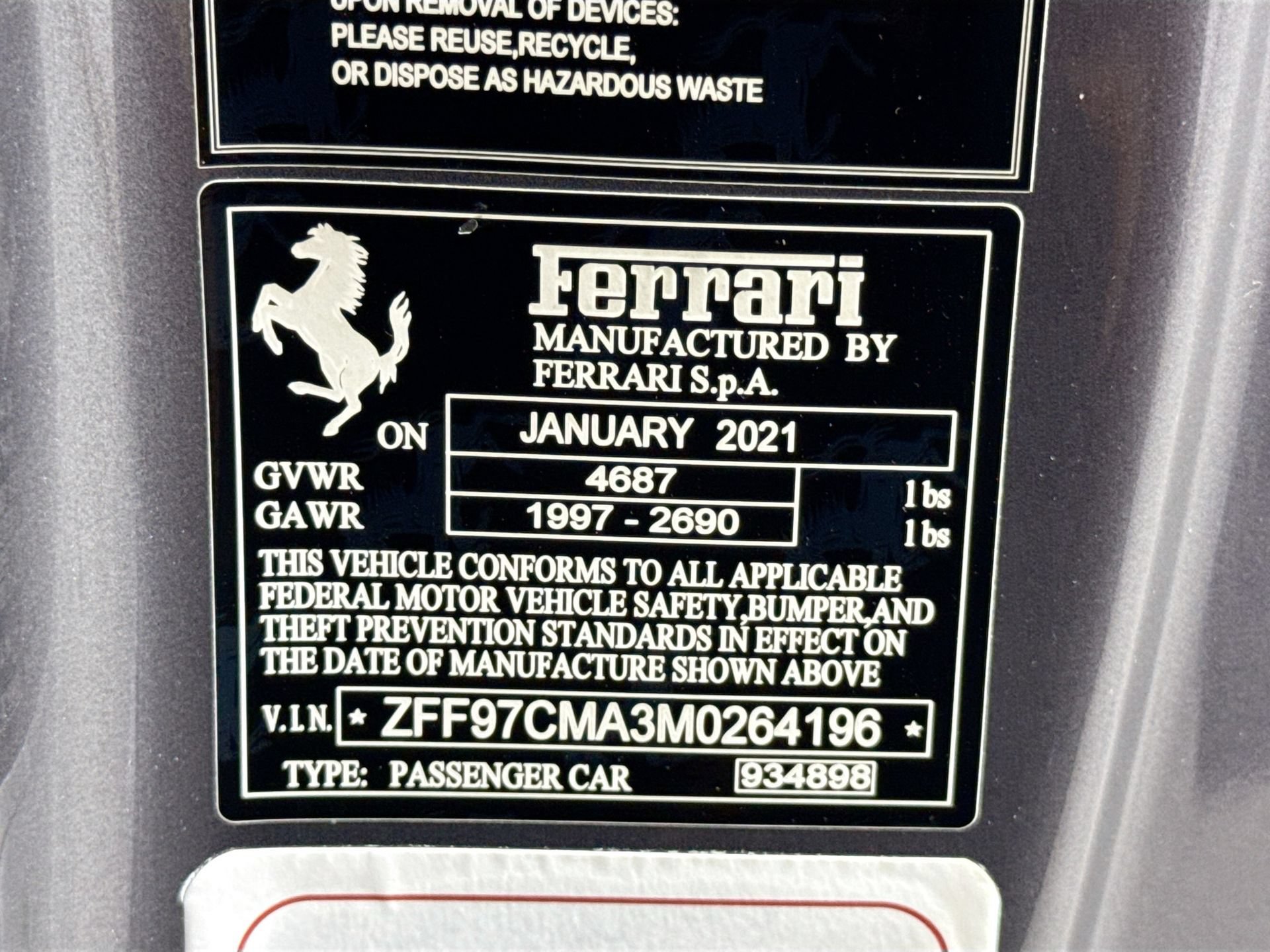 Certified 2021 Ferrari 812 GTS RWD image 30